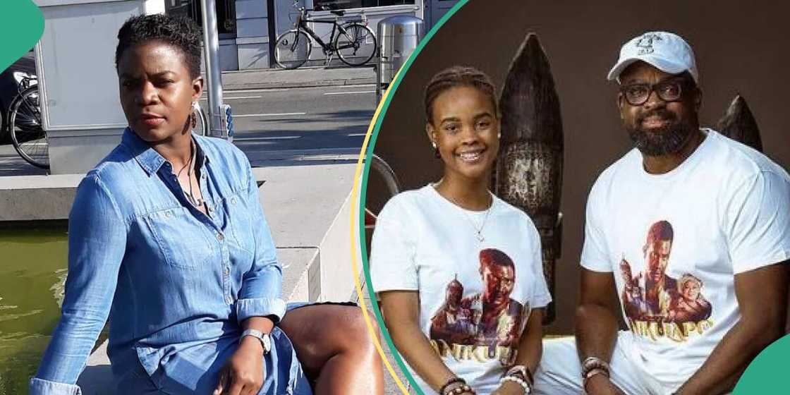 Katherine Obiang reacts to Kunle Afolayan and daughter dance. Katherine Obiang reacts to Kunle Afolayan and daughter dance.