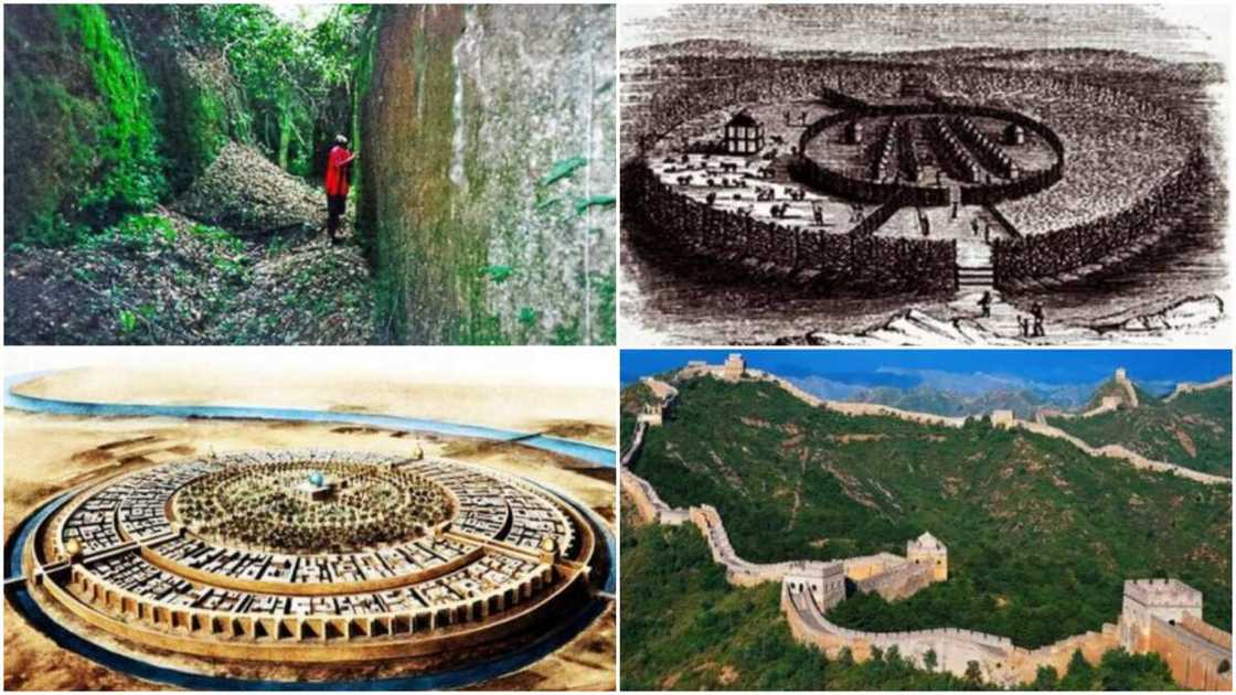 A collage of the pictures showing the wall. Photo source: The African History A collage of the pictures showing the wall. Photo source: The African History
