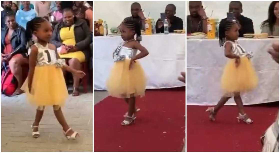 Photos of a little girl in catwalking postion. Photos of a little girl in catwalking postion.