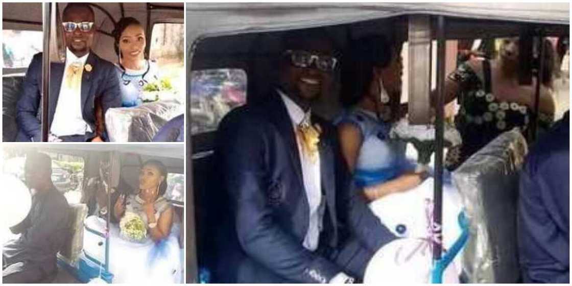 Mixed reactions as Nigerian couple show up for their wedding in new Keke Napep tricycle Mixed reactions as Nigerian couple show up for their wedding in new Keke Napep tricycle