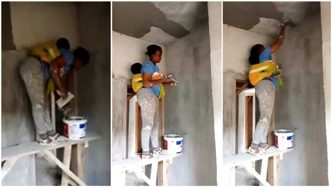 Bidiyon matar aure dauke da goyo tana fenti don samun abun ciyar da 'ya'yanta Bidiyon matar aure dauke da goyo tana fenti don samun abun ciyar da 'ya'yanta