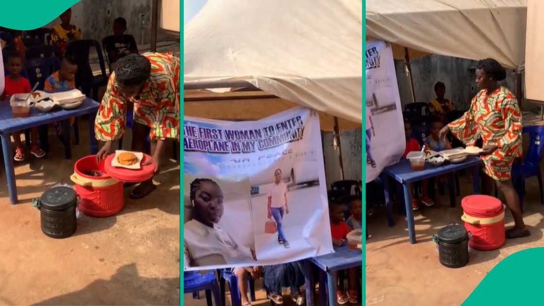Lady shares food to people after entering an aeroplane. Lady shares food to people after entering an aeroplane.