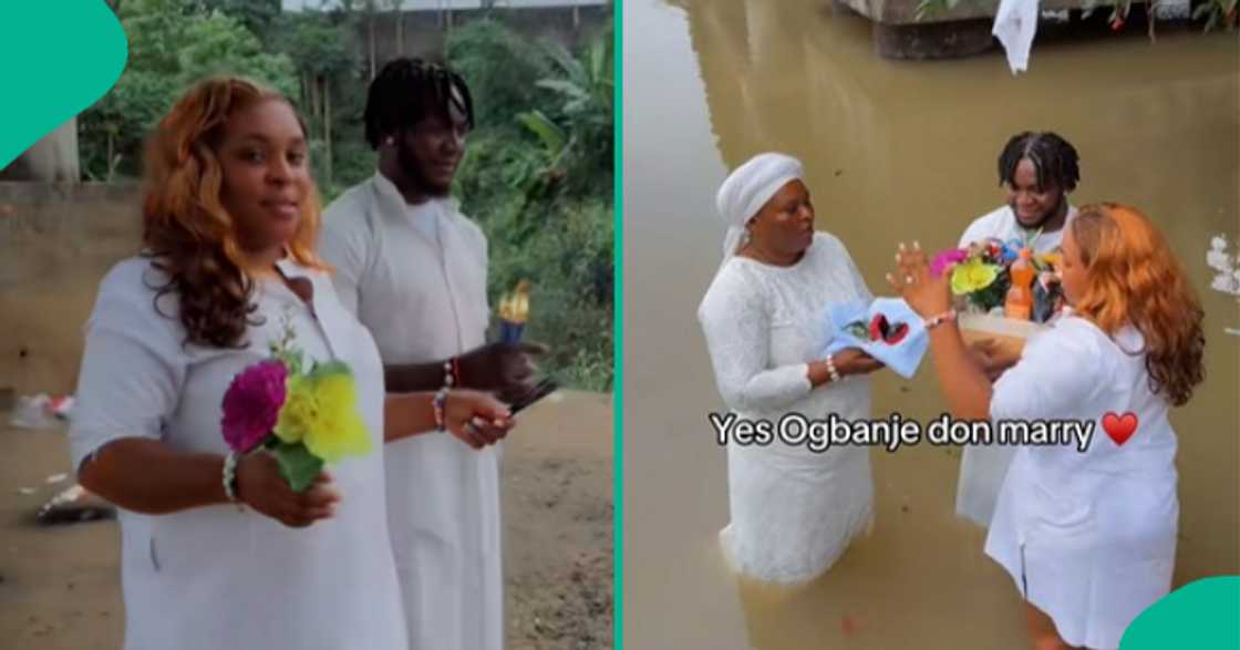 Lady posts video of how she tied the knot as an 'ogbanje'.