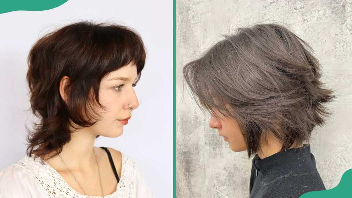 Sleek wolf-cut mullet with wispy bangs Sleek wolf-cut mullet with wispy bangs