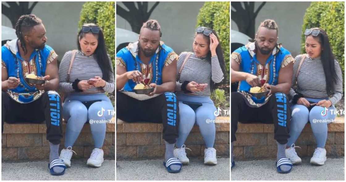 Oyinbo lady, egusi with bare hands Oyinbo lady, egusi with bare hands