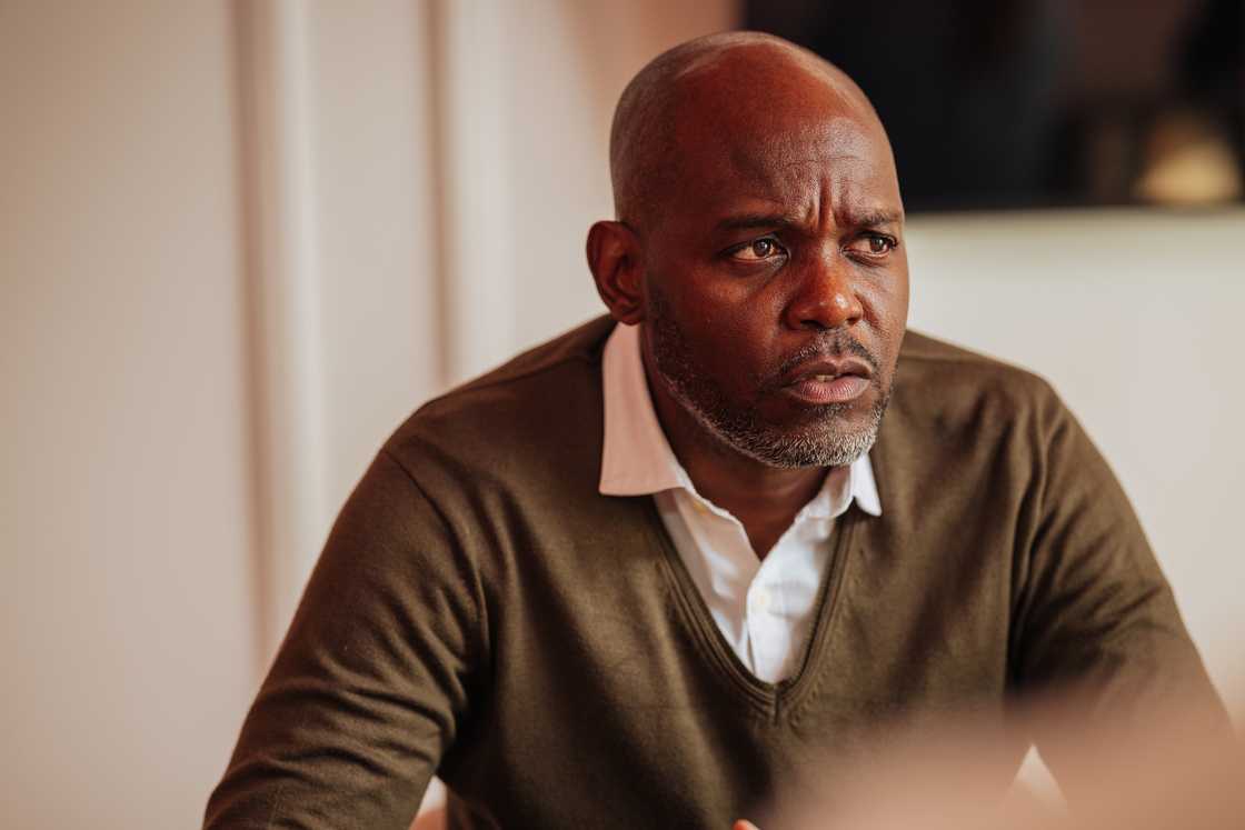 A man listening attentively