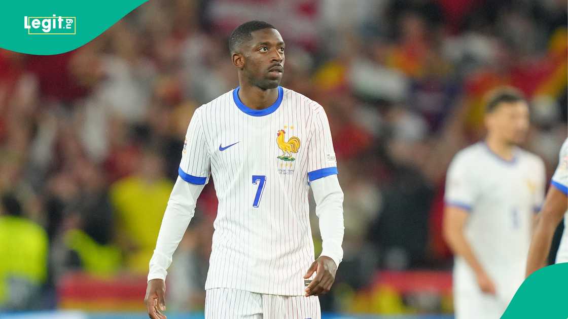 Ousmane Dembele, Spain, France, Stuttgart Arena, Stuttgart, Germany, UEFA Nations League. Ousmane Dembele, Spain, France, Stuttgart Arena, Stuttgart, Germany, UEFA Nations League.