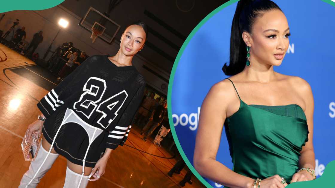 Draya Michele at the NAHMIAS SS25 Menswear Show in 2024 (L). The model attends the Fashion Trust US Awards in 2023 (R).