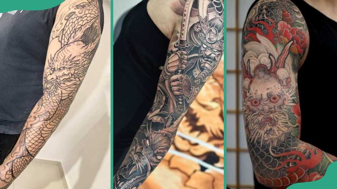 Dragon sleeve tattoos