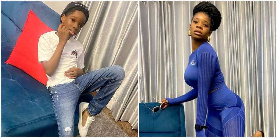 Wizkid's 1st son Boluwatife and the singer's baby mama Shola Ogudu Wizkid's 1st son Boluwatife and the singer's baby mama Shola Ogudu