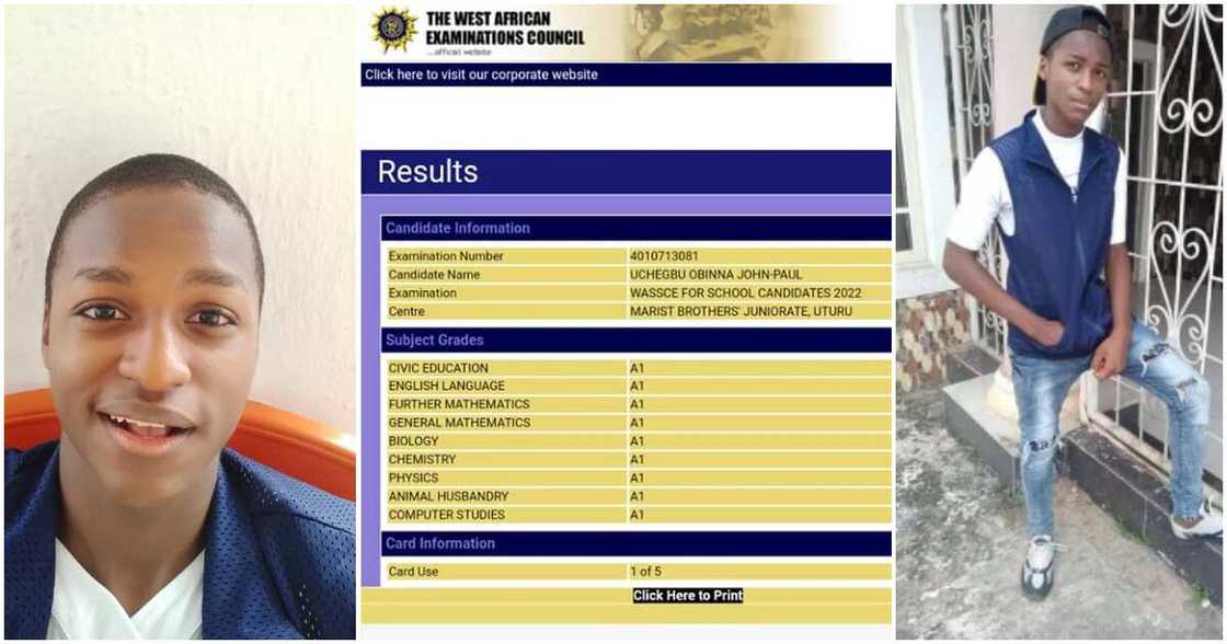 Uchegbu Obinna John-Paul, 16-year-old boy who had 9 A's in WAEC, boy who had 331 in JAMB, Amb Pope Saviola Godwyn