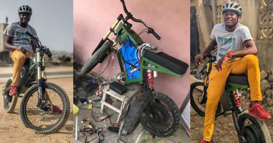 Talented young man builds electric bike that is powered using old dead laptop batteries Talented young man builds electric bike that is powered using old dead laptop batteries