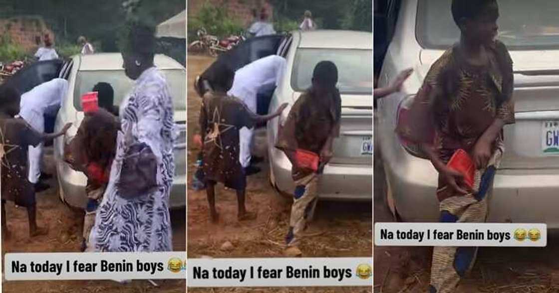 Little boy caught on camera hiding food at occasion Little boy caught on camera hiding food at occasion