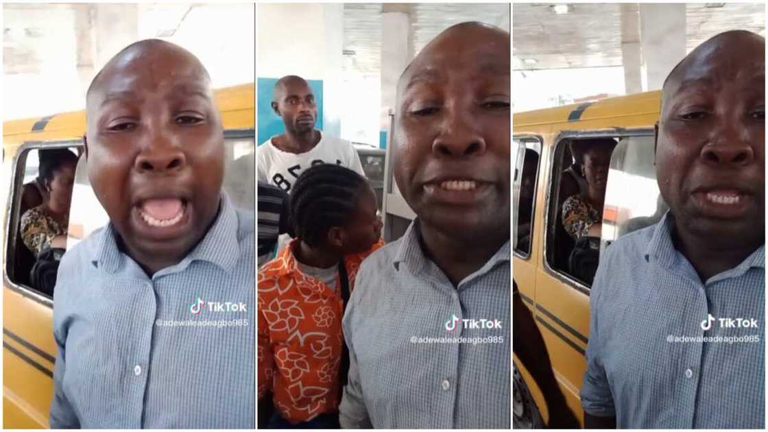 Naira notes scarcity/Driver cried out at filling station. Naira notes scarcity/Driver cried out at filling station.