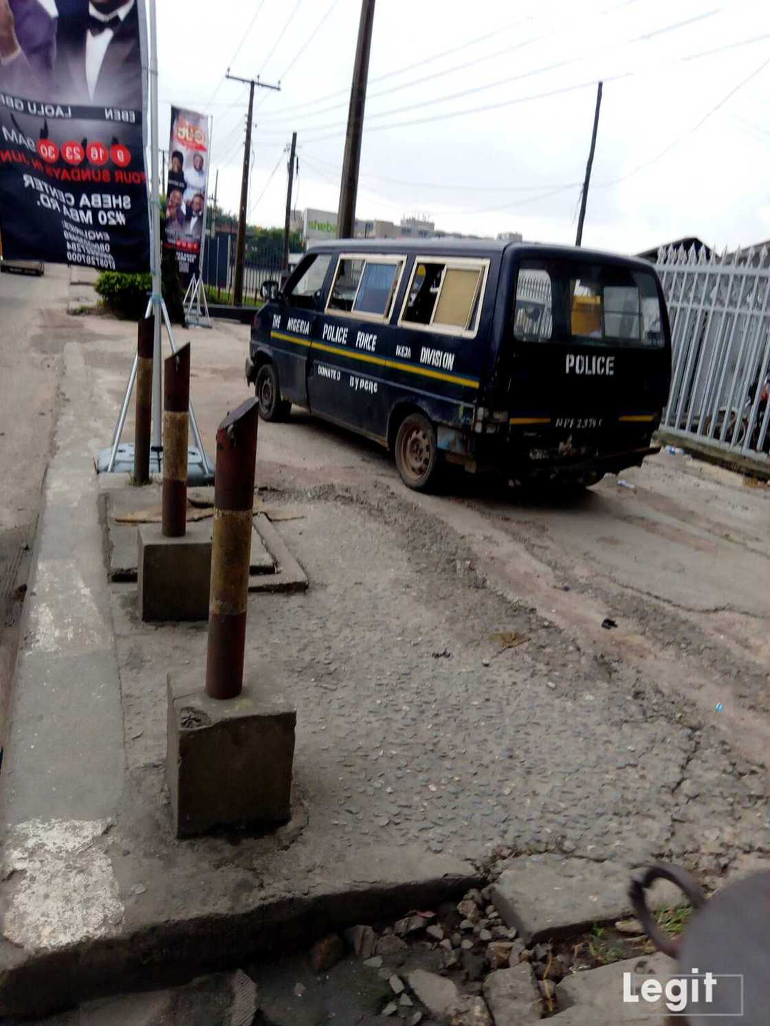 HAPPENING NOW: Heavy police presence at Lagos Coza church in anticipation of protest march against Fatoyinbo