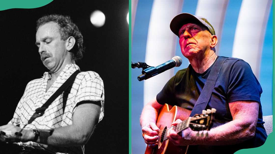 Bernie Leadon performs at the Paradiso in Amsterdam, Netherlands (L), and at Warner Music Group on (R) Bernie Leadon performs at the Paradiso in Amsterdam, Netherlands (L), and at Warner Music Group on (R)