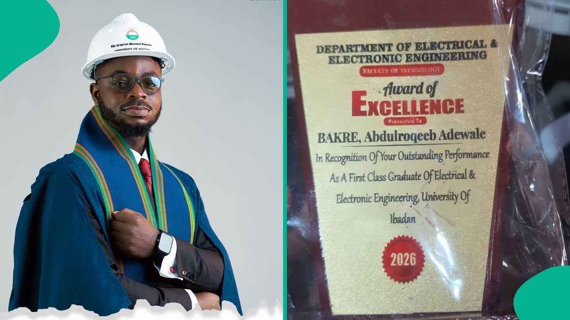University of Ibadan graduate Abdulroqeeb Bakre earns First Class Honours in Electrical Engineering, ranking top 1% of faculty and top 4 in his department. University of Ibadan graduate Abdulroqeeb Bakre earns First Class Honours in Electrical Engineering, ranking top 1% of faculty and top 4 in his department.
