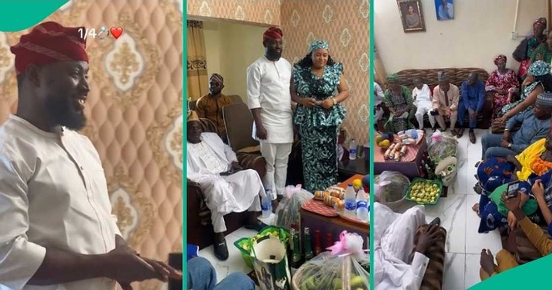 Man arrives fiancee's house for introduction Man arrives fiancee's house for introduction