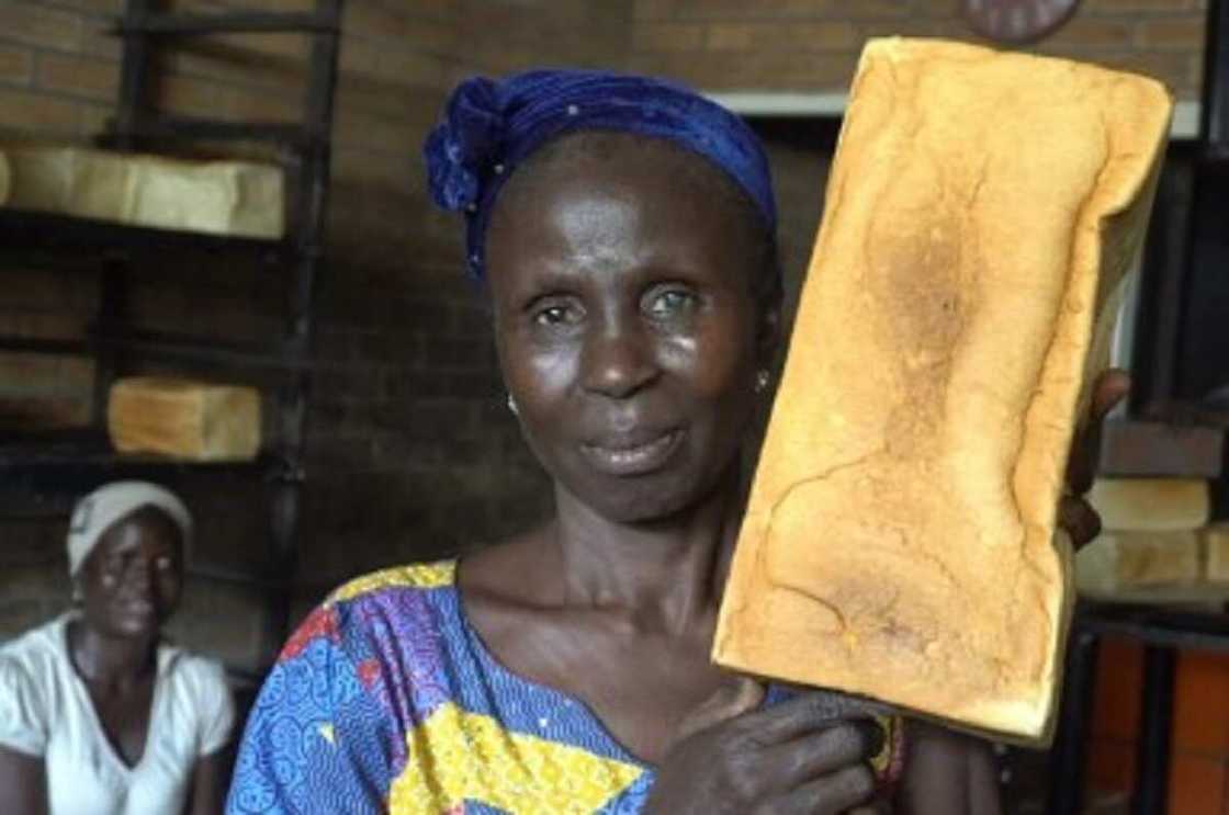Woman with bread Woman with bread