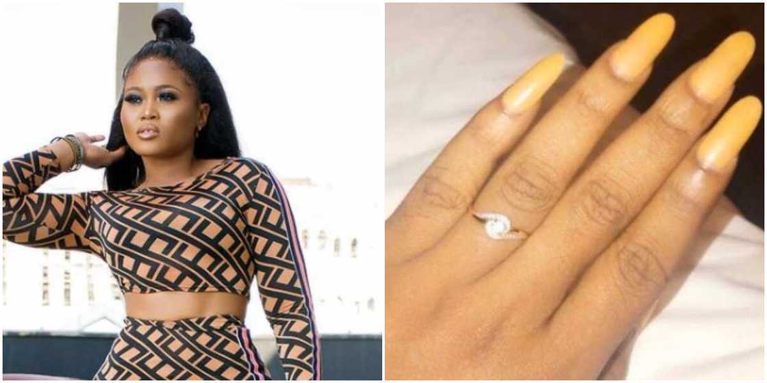 Actress Pat Ugwu flaunts ring as she excitedly announces engagement, assures fans it's not 'April fool' joke