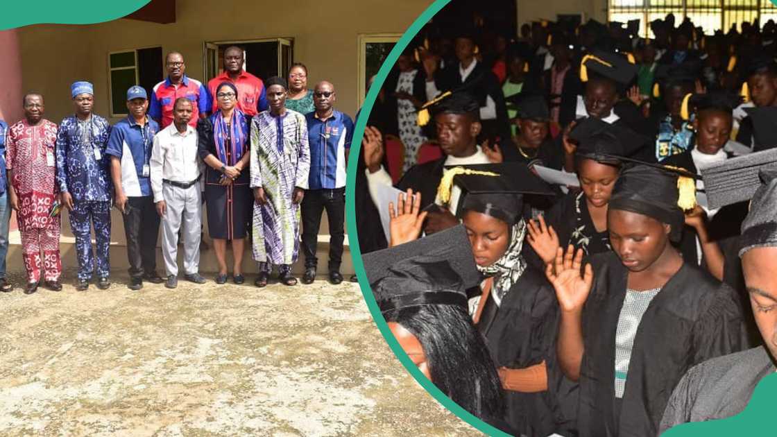 University of Ilesa staff members after a training and fresh graduates on their convocation day