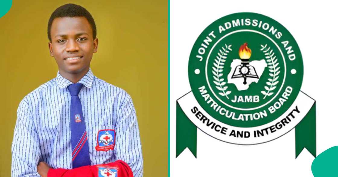 A young boy shows his UTME result and mentions his dream course. A young boy shows his UTME result and mentions his dream course.