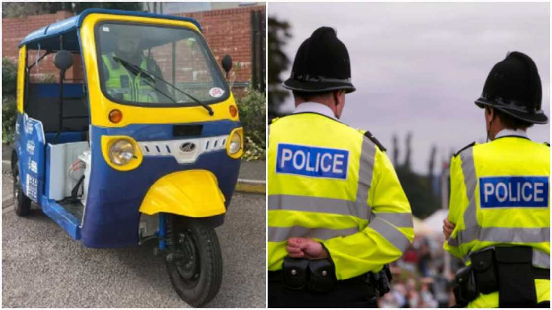 Keke as patrol vehicles in the UK/police said keke will engender safety. Keke as patrol vehicles in the UK/police said keke will engender safety.