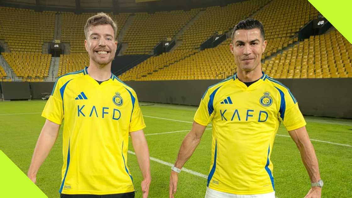 Cristiano Ronaldo teaches YouTube star Mr Beast how to do the SIUU Cristiano Ronaldo teaches YouTube star Mr Beast how to do the SIUU