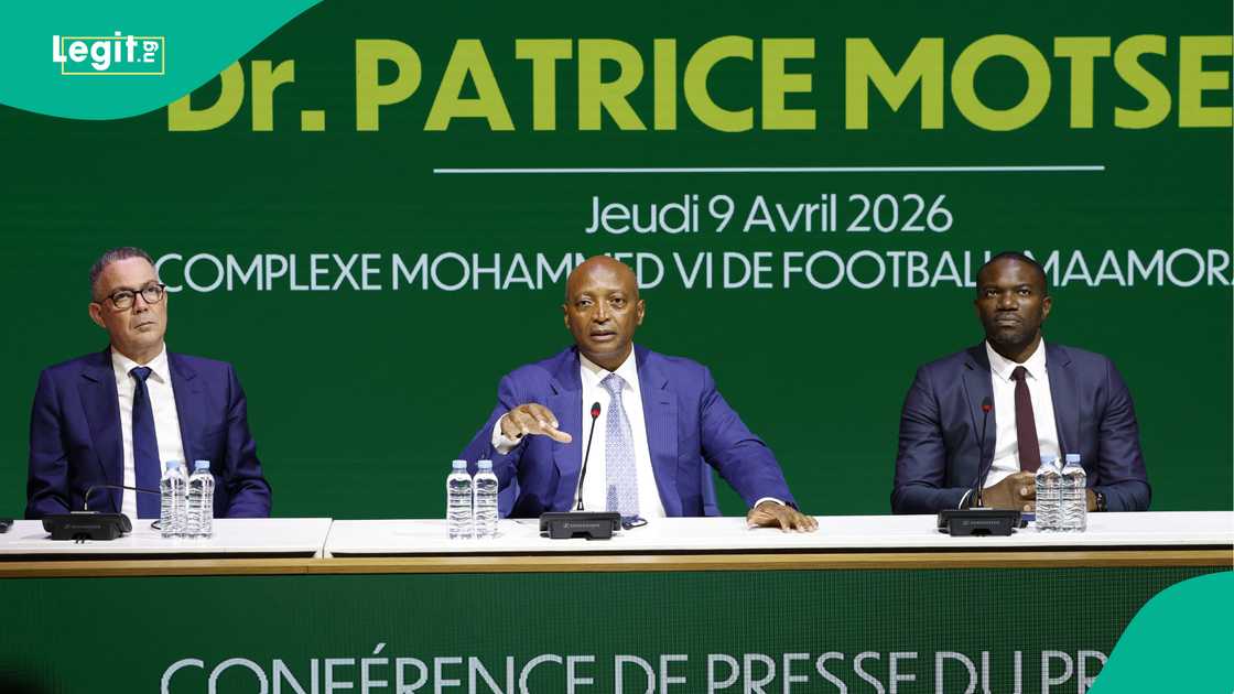 Fouzi Lekjaa, Patrice Motsepe, Samson Adamu, CAF, Morocco. Fouzi Lekjaa, Patrice Motsepe, Samson Adamu, CAF, Morocco.