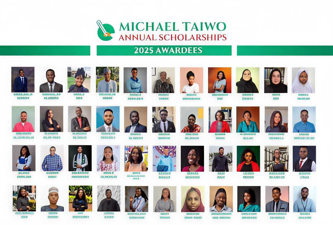A promotional poster of some winners of the 2025 Michael Taiwo Scholarships