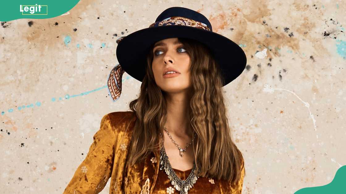 A lady in a boho hat A lady in a boho hat