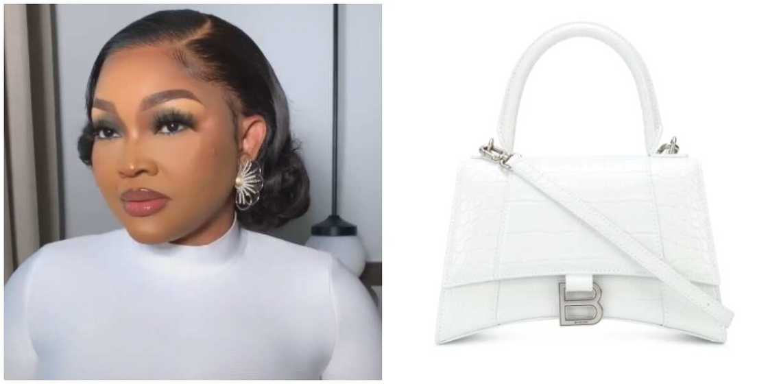 Photos of Mercy Aigbe and a designer bag. Photos of Mercy Aigbe and a designer bag.