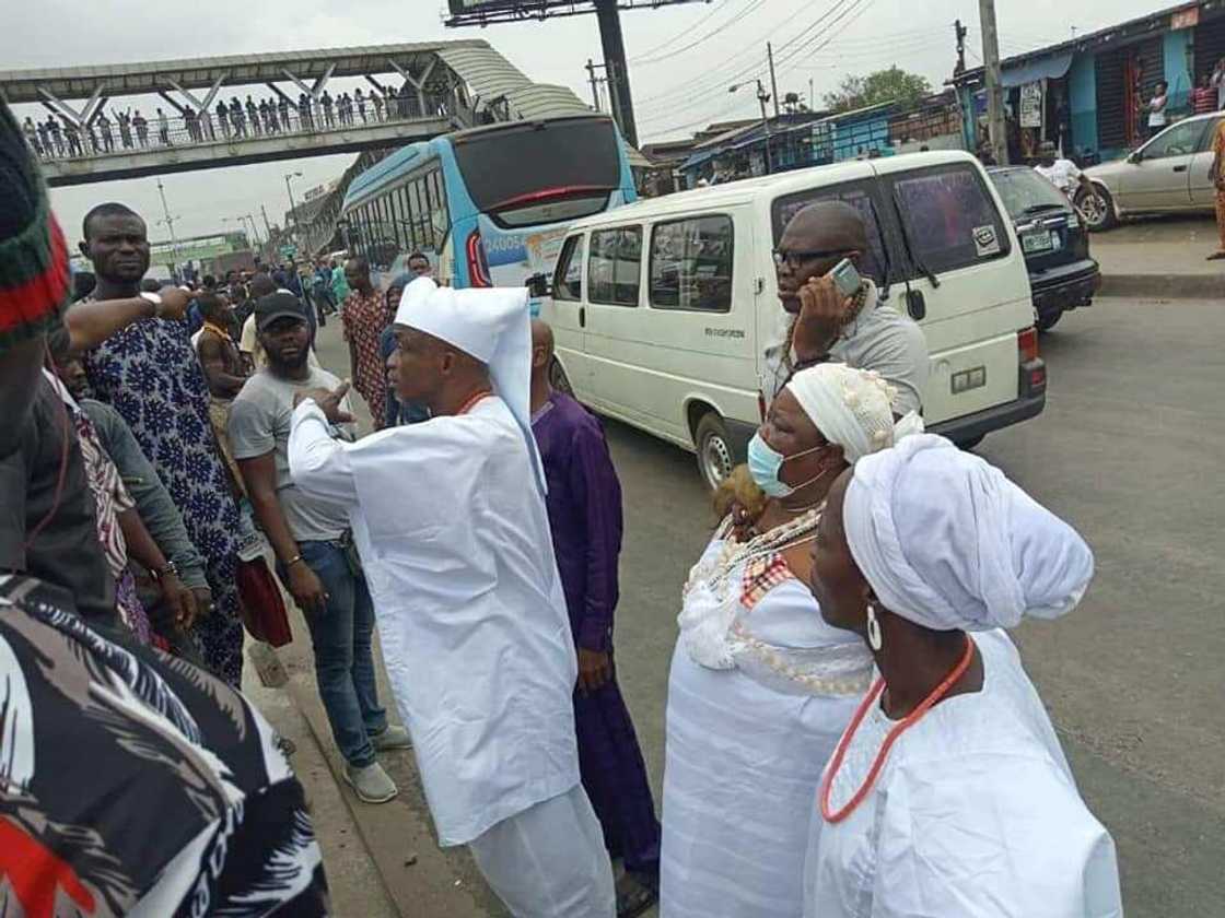 Traditional worshippers spotted at the Yoruba nation rally Traditional worshippers spotted at the Yoruba nation rally