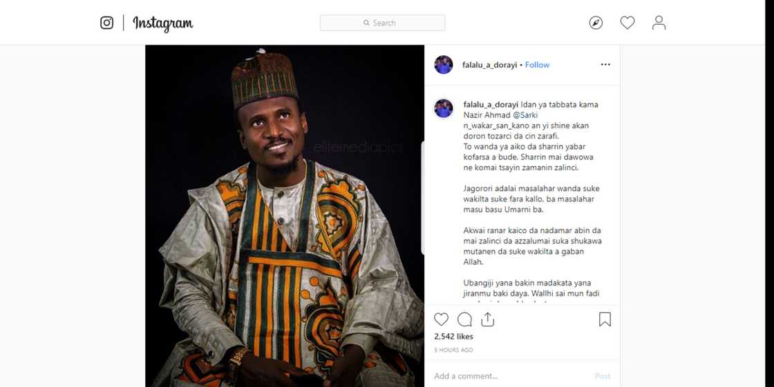 Kama Naziru sarkin waka: 'Yan Kannywood sun mayar da martani Kama Naziru sarkin waka: 'Yan Kannywood sun mayar da martani