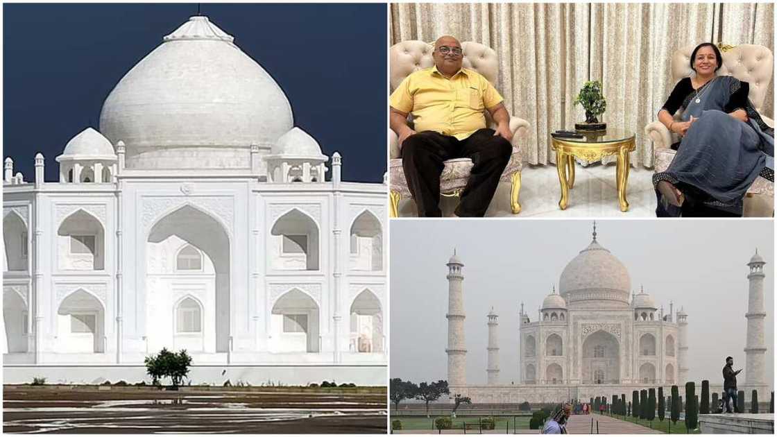 The house is a replica of Taj Mahal. The house is a replica of Taj Mahal.