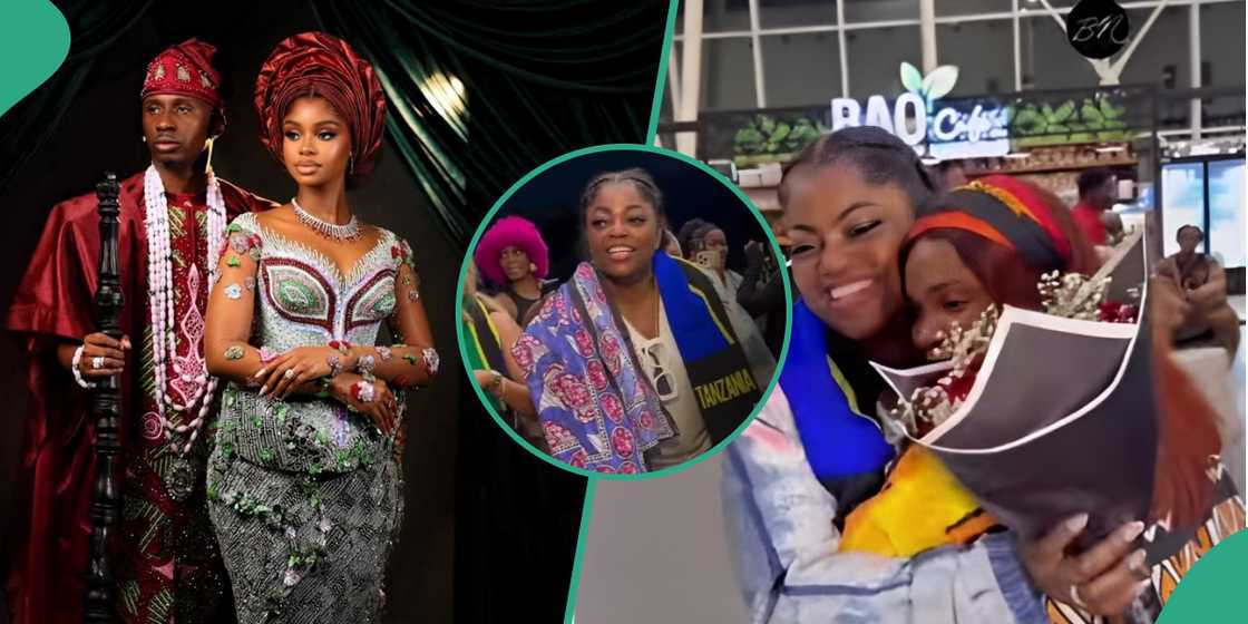 Funke Akindele prays for Priscilla's wedding at airport in Tanzania.