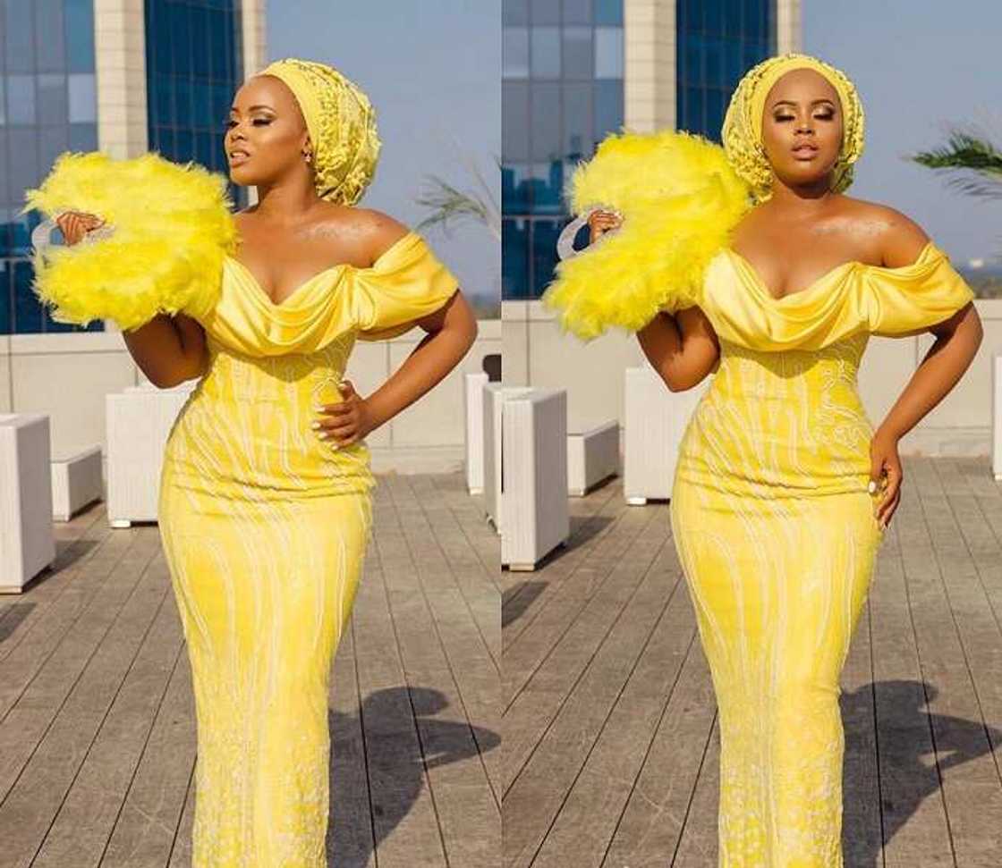 Bella Naija yellow gown