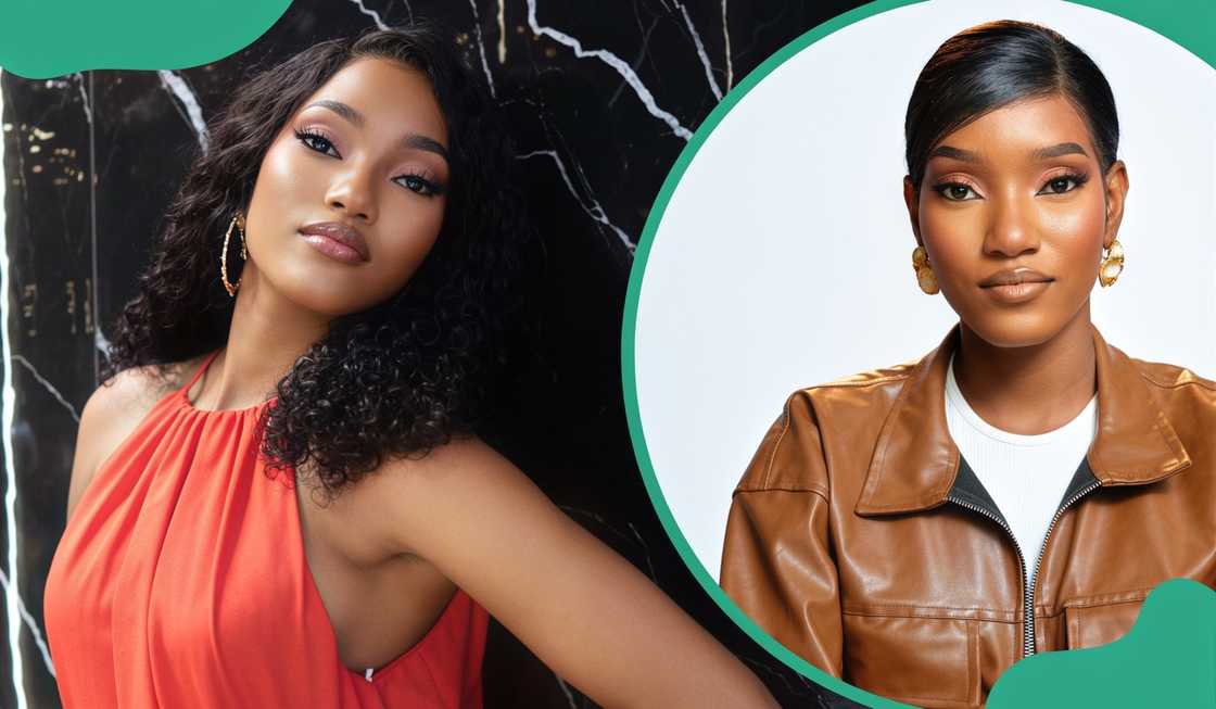 Oyin poses during a photoshoot and for the BBNaija portrait