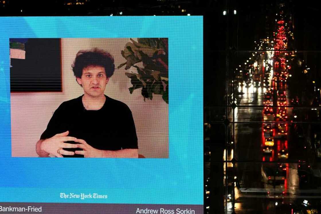 FTX founder Sam Bankman-Fried sat for a digital interview on November 30 at the New York Times DealBook Summit in New York FTX founder Sam Bankman-Fried sat for a digital interview on November 30 at the New York Times DealBook Summit in New York
