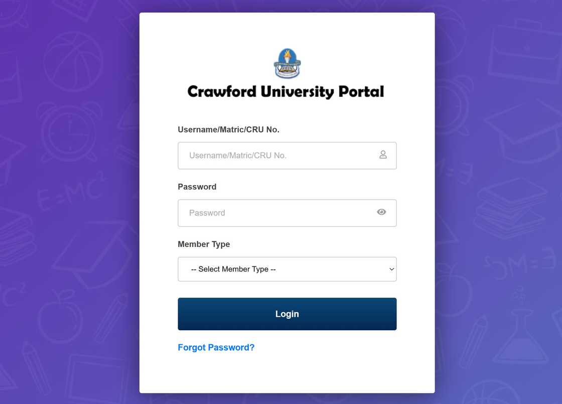 Crawford University school fees payment portal