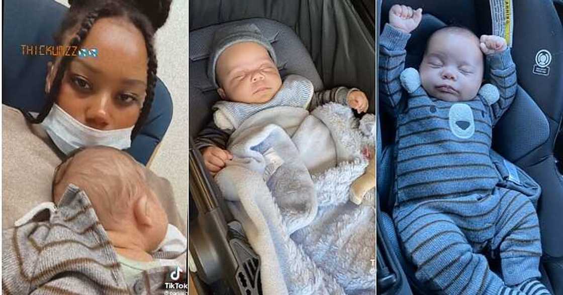 Lady flaunts cute baby she adopted, sweet video Lady flaunts cute baby she adopted, sweet video