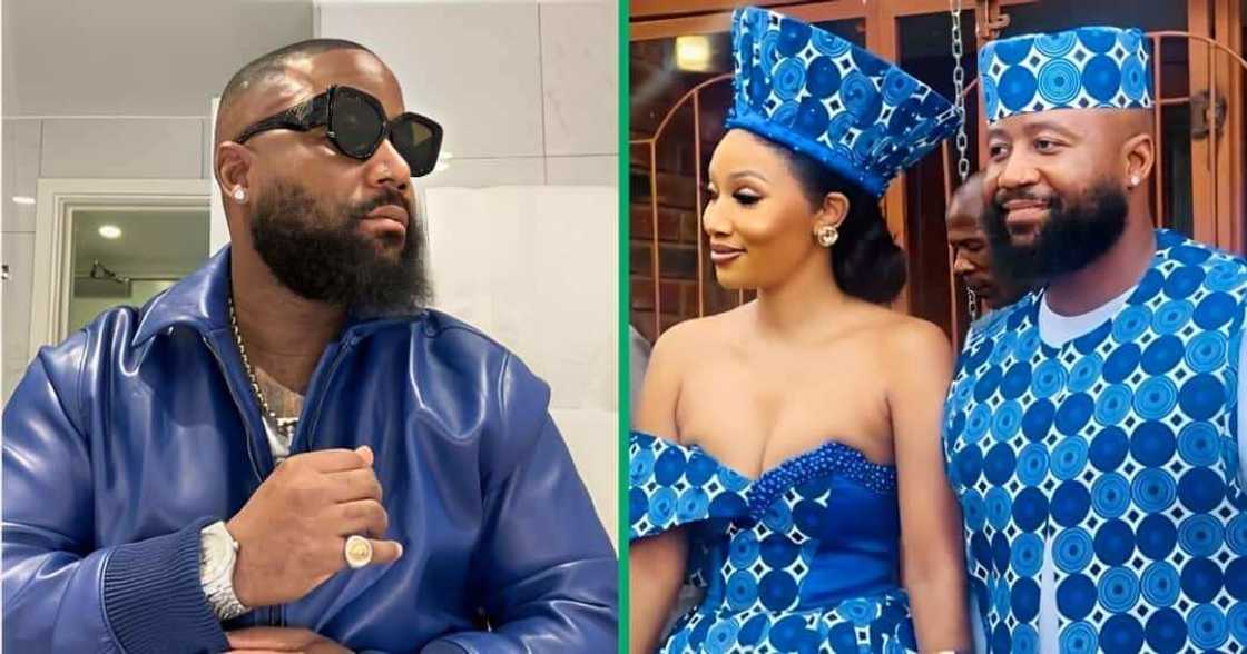 Cassper Nyovest's wedding suit was said to be ugly. Cassper Nyovest's wedding suit was said to be ugly.