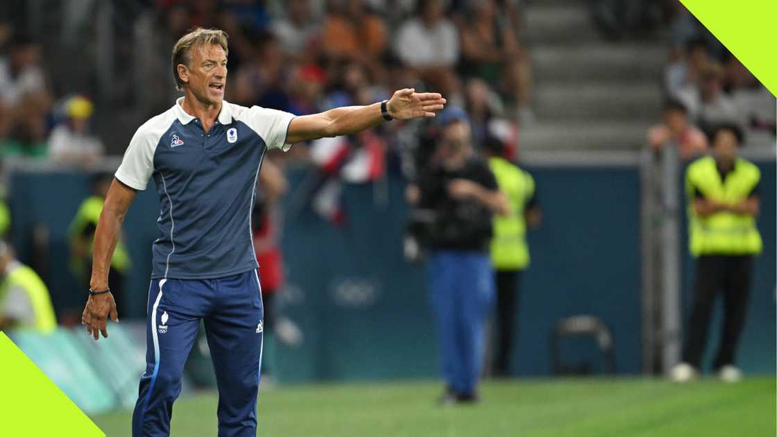 Herve Renard managing France Women's team at the Paris 2024 Olympics.