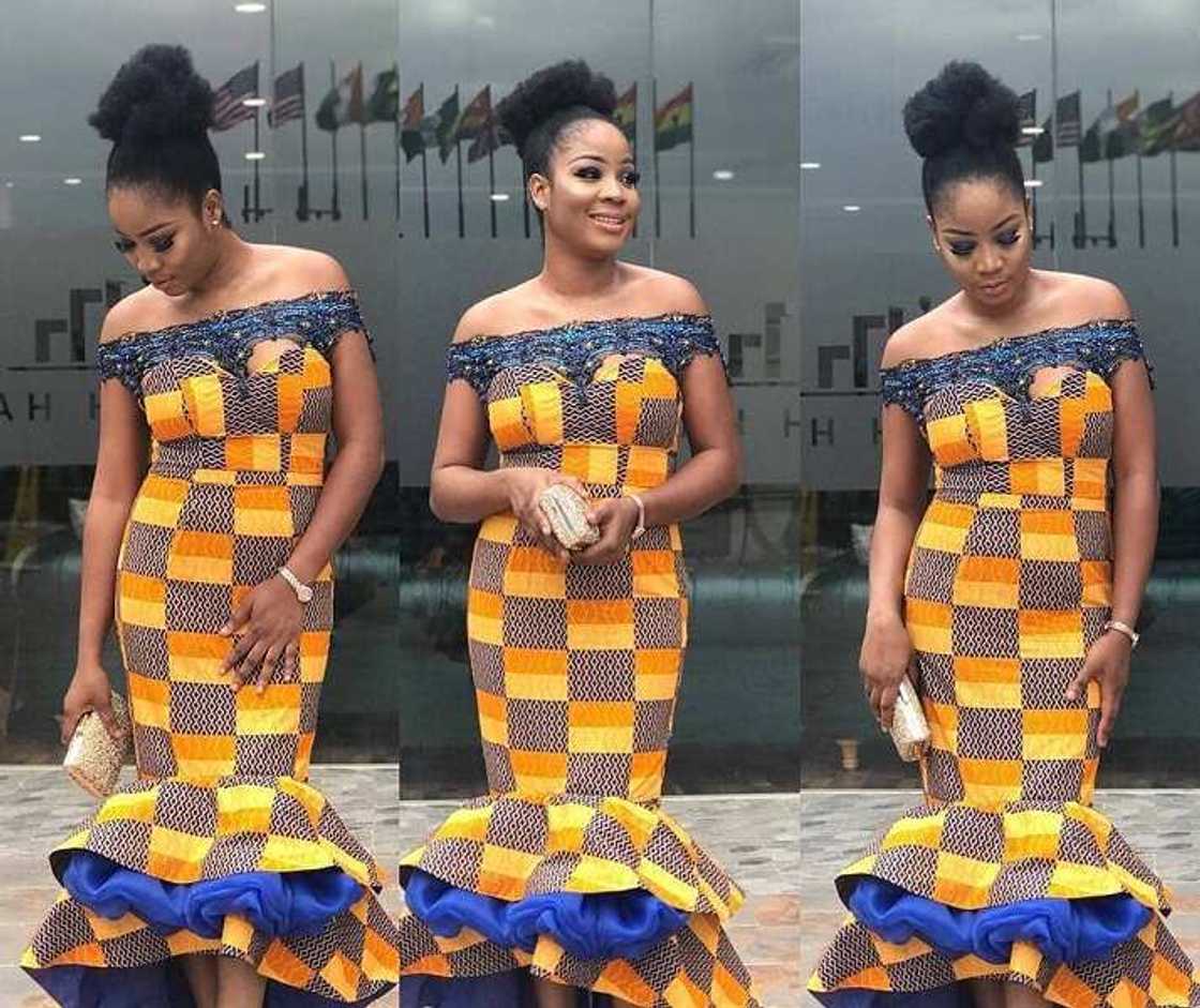 Bella Naija Ankara dress with trim