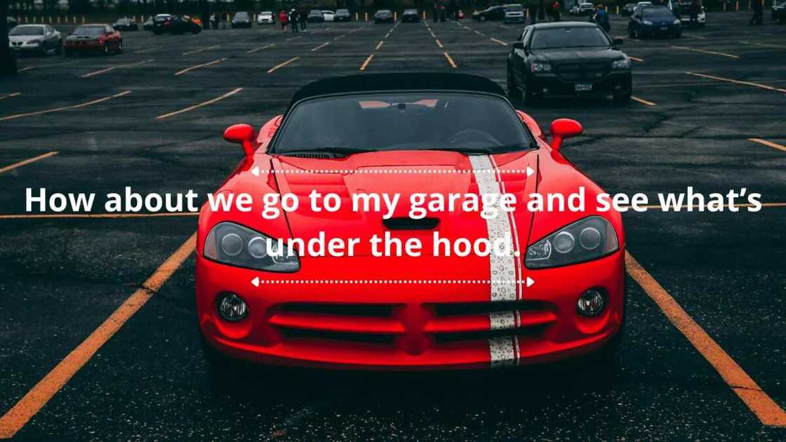 Car pick up lines to impress him