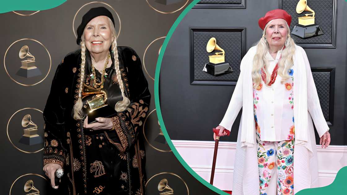 Canadian singer-songwriter Joni Mitchell at Peacock Theater in Los Angeles, California (L) and at MGM Grand Garden Arena in Las Vegas, Nevada (R) Canadian singer-songwriter Joni Mitchell at Peacock Theater in Los Angeles, California (L) and at MGM Grand Garden Arena in Las Vegas, Nevada (R)