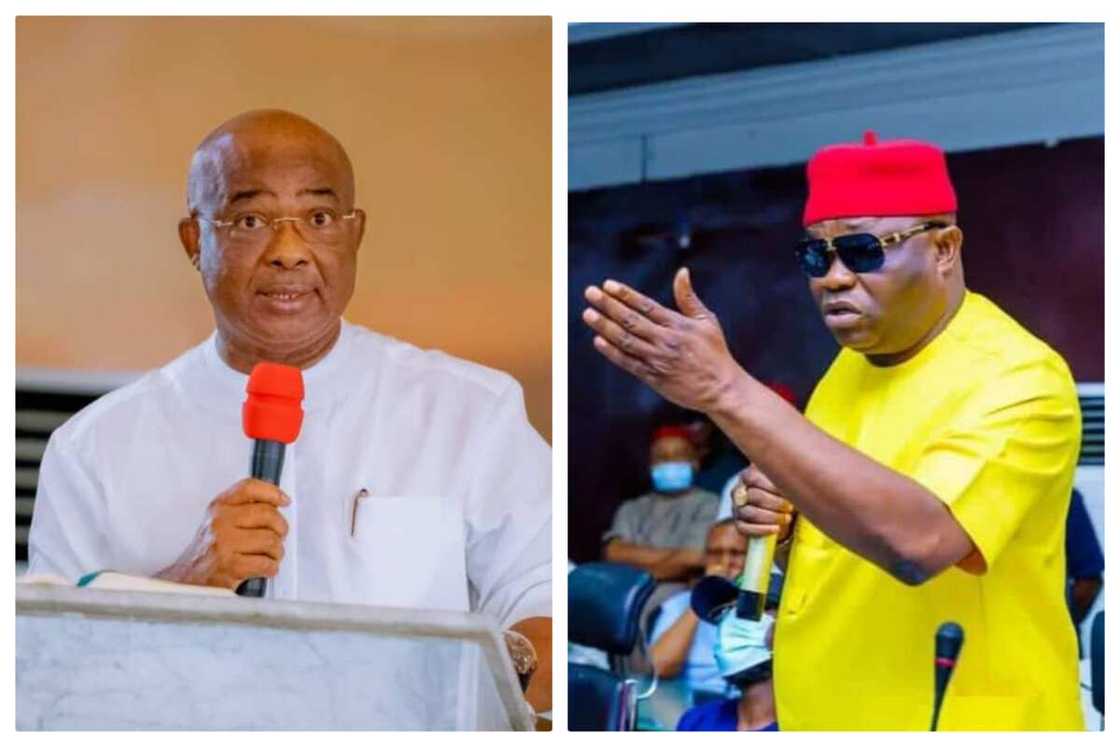 Gwamna Uzodinma da Hadiminsa mai murabus. Gwamna Uzodinma da Hadiminsa mai murabus.