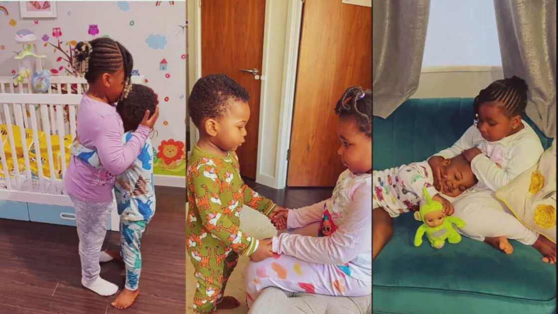 Little brother and sister with amazing bond Little brother and sister with amazing bond