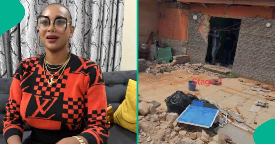 Lady demolishes her shops as landlord gives her quit notice after she spent millions to fix them Lady demolishes her shops as landlord gives her quit notice after she spent millions to fix them