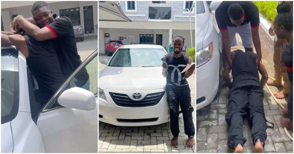 Cute Abiola gifts crew member new car Cute Abiola gifts crew member new car